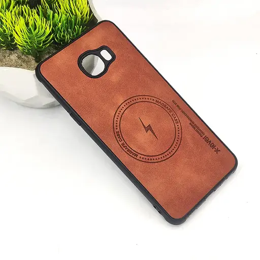 [PO18BSC7-2-34] Samsung C7 Magsafe Logo X-Level Luxuary Leather Back Case (Dark Brown)