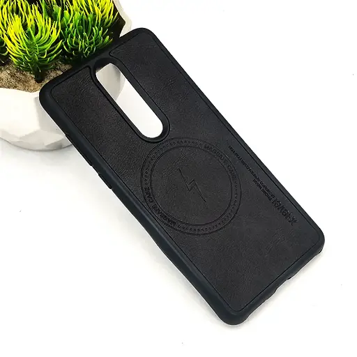 [PO18BNK3.1PL-2-2] Nokia 3.1 Plus Magsafe Logo X-Level Luxuary Leather Back Case (Black)