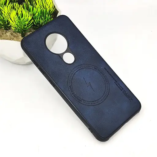 [PO18BNK7.2-2-17] Nokia 7.2 Magsafe Logo X-Level Luxuary Leather Back Case (Navy Blue) 