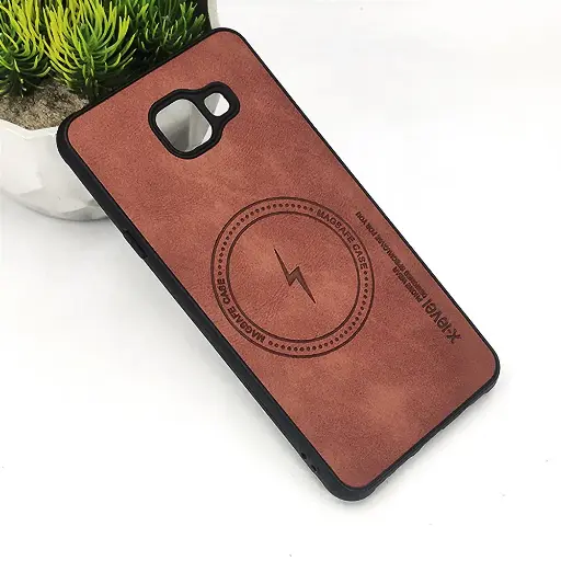 [PO18BSA710-2-13] Samsung Galaxy A7 2016|A710 Magsafe Logo X-Level Luxuary Leather Back Case (Brown)