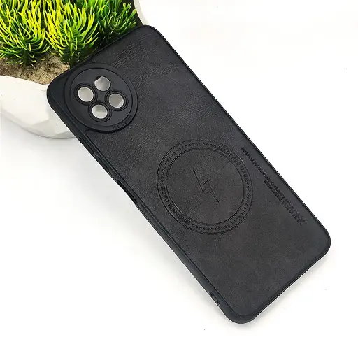 [PO18BITS23-2-2] iTel S23 4G Magsafe Logo X-Level Luxuary Leather Back Case (Black)