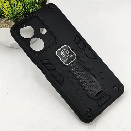 [PO39BORELMEC61-2-2] Oppo Realme Note 60/C61/C63  Armour With Stand Back Case (Black)