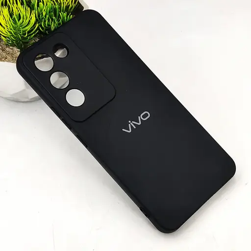 [PO23BVIY100-3-2] Vivo Y100|Y200E|V30 Lite 5G Official Soft Silky Back Case (Black)