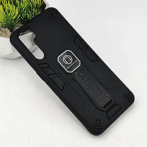 [PO39BOF15-2-2] Oppo F15/Reno 3 4G Armour With Stand Back Case (Black) 