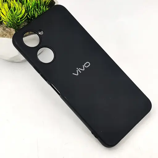 [PO23BVIY18-3-2] Vivo Y18|Y18e|Y03|Y03T Official Soft Silky Back Case (Black)