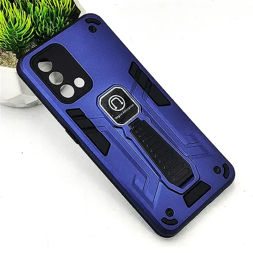 [PO39BOF19-2-17] Oppo F19 Armour With Stand Back Case (Navy Blue) 