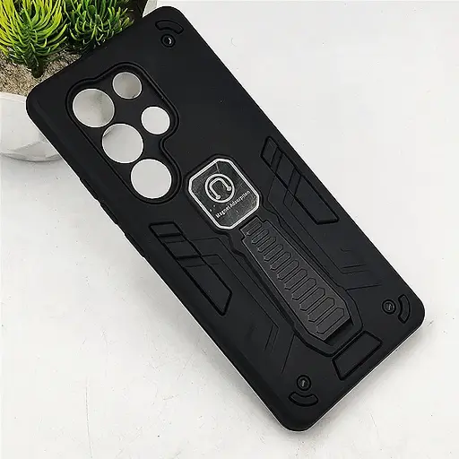 [PO39BITS25U-2-2] iTel S25 Ultra Armour With Stand Back Case (Black)