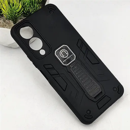 [PO39BVIY17S-2-2] Vivo Y17S Armour With Stand Back Case (Black)
