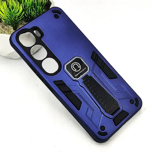 [PO39BVIY200-2-17] Vivo V40 Lite| Y200 4G Armour With Stand Back Case (Navy Blue)