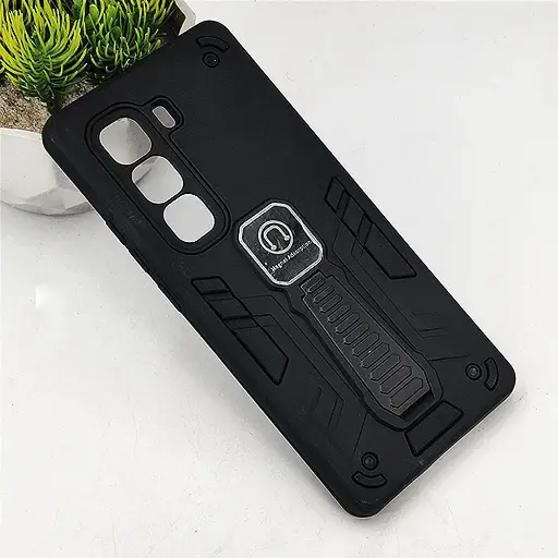 [PO39BIHOT50PRPL-2-2] Infinix Hot 50 Pro Plus Armour With Stand Back Case (Black)