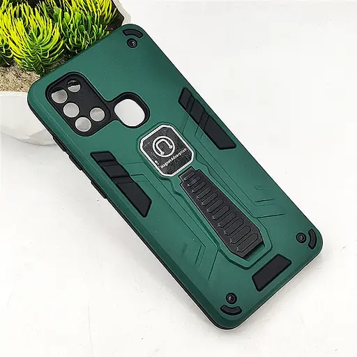 [PO39BSA21S-2-11] Samsung A21S Armor With Stand Back Case (Green)