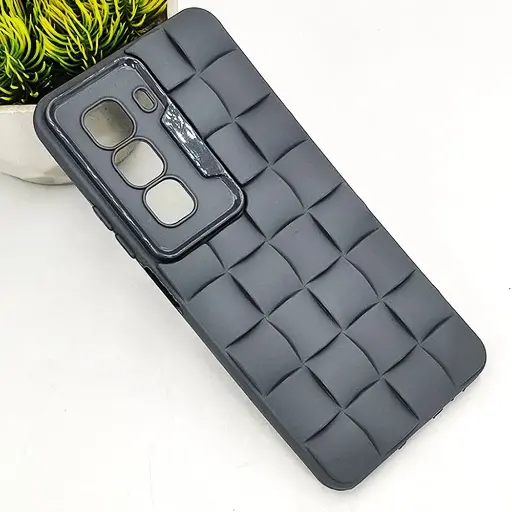[PO14BIHOT50PR-24-9] Infinix Hot 50 Pro 3D Cube Waves Puffer Soft Silicone Back Case (Gray)
