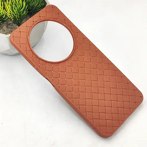[PO14BMI14C-52-13] Xiaomi Redmi 14C| Poco C75 Woven With Leather Feel Soft Silicone Back Case (Brown)