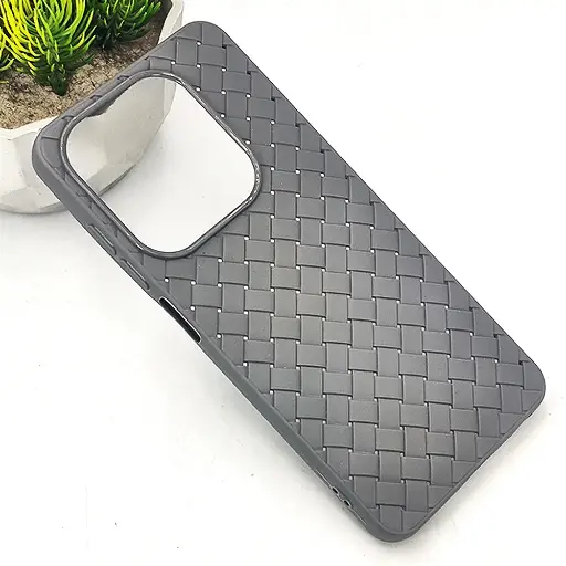 [PO14BTSPRK20C-52-36] Infinix Hot 40i|Smart 8|Smart 8 Pro|Tecno Pop 8|Spark 20C|Spark 20 Woven With Leather Feel Soft Silicone Back Case (Natural Titanium)