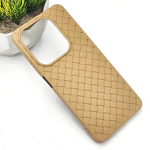 [PO14BTSPRK20C-52-42] Infinix Hot 40i|Smart 8|Smart 8 Pro|Tecno Pop 8|Spark 20C|Spark 20 Woven With Leather Feel Soft Silicone Back Case (Desert Titanium)
