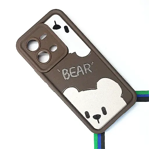 [PO14BVIV25E-19-34] Vivo V25/V25E Printed Soft Silicone Back Case (Dark Brown)