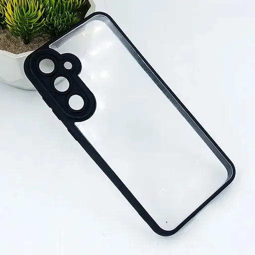 [PO10BSA15-6-2] Samsung A15 Side Color & Transparent Spigen Back Case (Black)