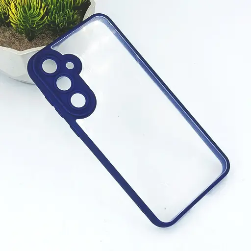 [PO10BSA15-6-17] Samsung A15 Side Color & Transparent Spigen Back Case (Navy Blue)