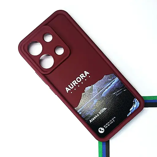 [PO14BMINOT13-19-21] Redmi Note 13 4G Printed Soft Silicone Back Case (Maroon)