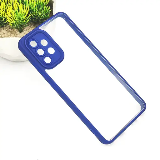[PO10BSA32-6-17] Samsung A32 Side Color & Transparent Spigen Back Case (Navy Blue)