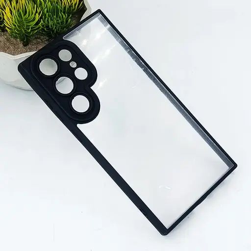 [PO10BSS24U-6-2] Samsung Galaxy S24 Ultra Side Color & Transparent Spigen Back Case (Black)