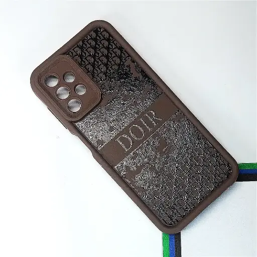 [PO14BSA33-19-34] Samsung A33 4G Printed Soft Silicone Back Case (Dark Brown) 