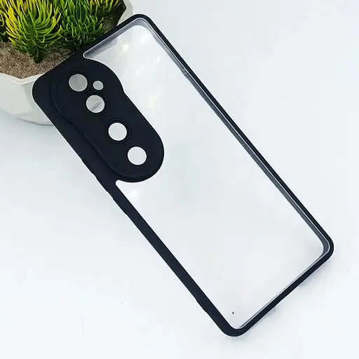 [PO10BVIV40-6-2]  Vivo V40 5G Color & Transparent Spigen Back Case (Black)