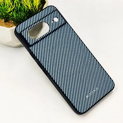 [PO4BGPXL8-13-16] Google Pixel 8 Carbon Fiber With Wireless Magsafe Back Case (Sky Blue)