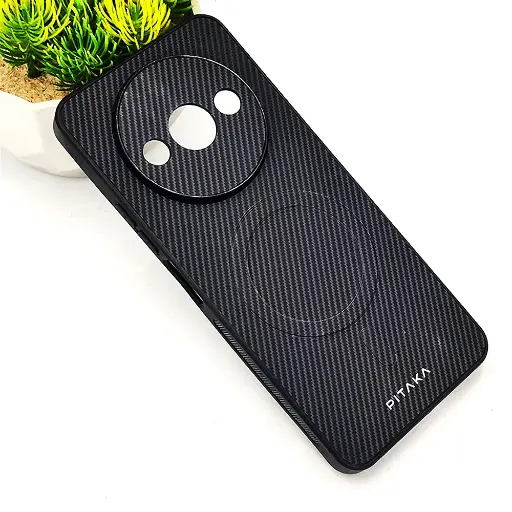 [PO4BMIA3-13-9] Xiaomi Redmi A3/A3X PITAKA Carbon Fiber With Wireless Magsafe Back Case (Gray)