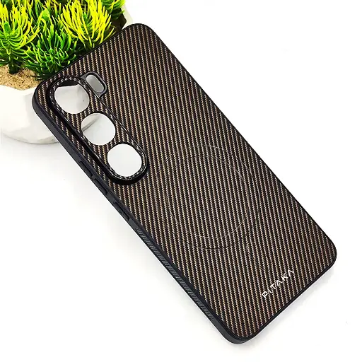 [PO4BVIY200-13-34] Vivo Y200 4G|Y300 4G|V40 Lite 5G PITAKA Carbon Fiber With Wireless Magsafe Back Case (Dark Brown)
