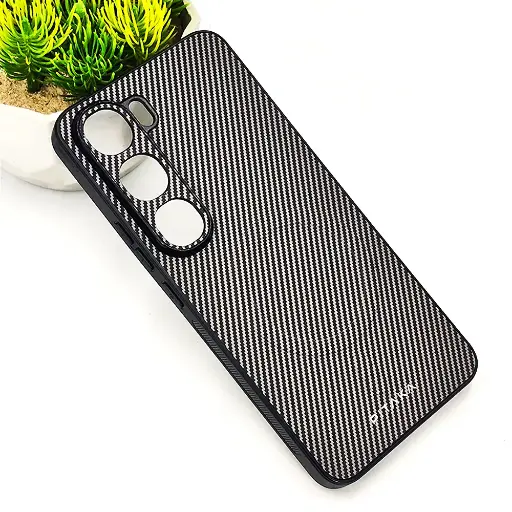 [PO4BVIY200-13-35] Vivo Y200 4G|Y300 4G|V40 Lite 5G PITAKA Carbon Fiber With Wireless Magsafe Back Case (Titanium)