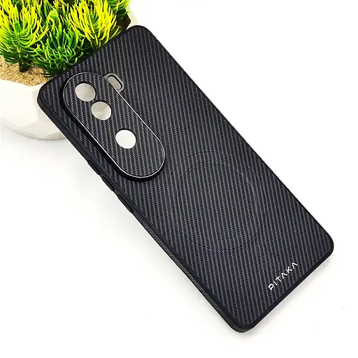 [PO4BVIV40E-13-9] Vivo V40E 5G PITAKA Carbon Fiber With Wireless Magsafe Back Case (Gray)