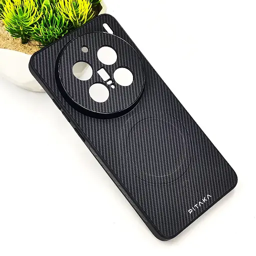 [PO4BVIX200PR-13-9] Vivo X200 Pro PITAKA Carbon Fiber With Wireless Magsafe Back Case (Gray)