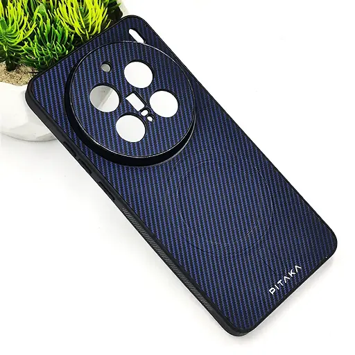[PO4BVIX200PR-13-17] Vivo X200 Pro PITAKA Carbon Fiber With Wireless Magsafe Back Case (Navy Blue)