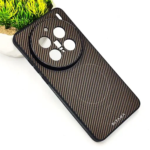 [PO4BVIX200PR-13-34] Vivo X200 Pro PITAKA Carbon Fiber With Wireless Magsafe Back Case (Dark Brown)