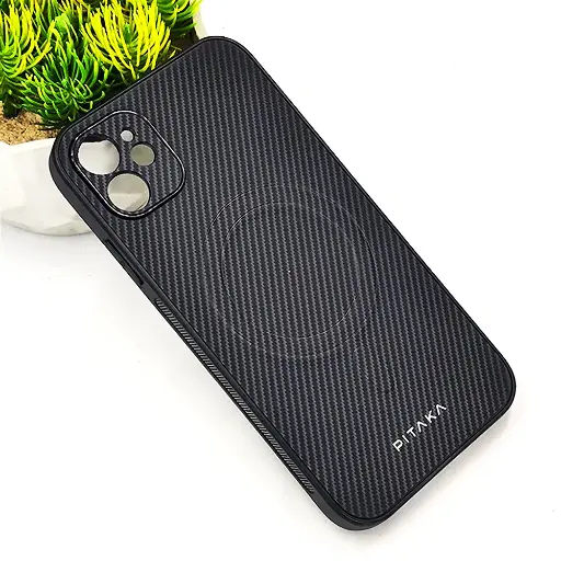 [PO4BIPXIR-13-9] iPhone 11 PITAKA Carbon Fiber With Wireless Magsafe Back Case (Gray)