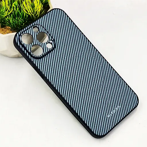 [PO4BIP13PMAX-13-16] iPhone 13 Pro Max PITAKA Carbon Fiber With Wireless Magsafe Back Case (Sky Blue)
