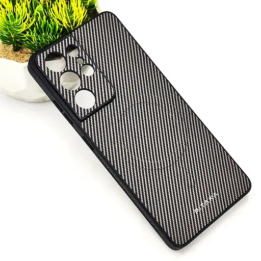 [PO4BSS21U-13-35] Samsung Galaxy S21 Ultra PITAKA Carbon Fiber With Wireless Magsafe Back Case (Titanium)