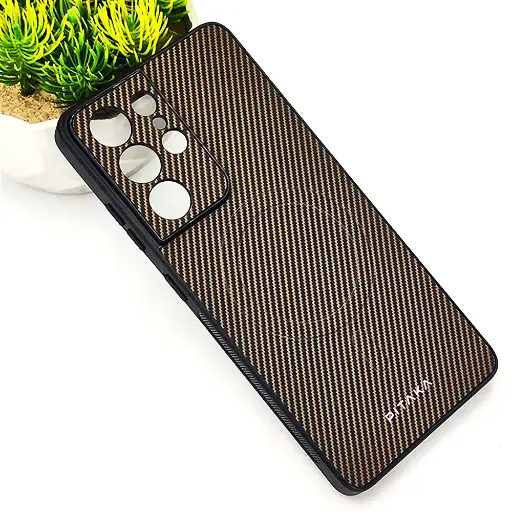 [PO4BSS21U-13-34] Samsung Galaxy S21 Ultra PITAKA Carbon Fiber With Wireless Magsafe Back Case (Dark Brown)