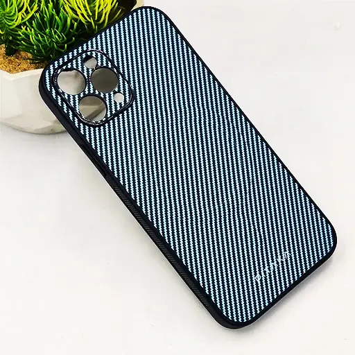 [PO4BIP12PR-13-16] iPhone 12 Pro PITAKA Carbon Fiber With Wireless Magsafe Back Case (Sky Blue)