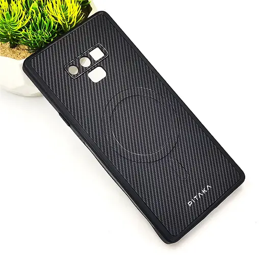[PO4BSNOT9-13-9] Samsung Galaxy Note 9 PITAKA Carbon Fiber With Wireless Magsafe Back Case (Gray) 