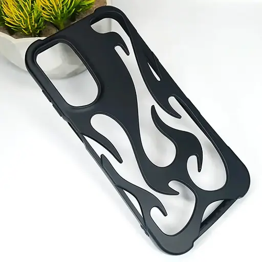 [PO38BSA36-13-2] Samsung Galaxy A36 5G FlameFlex Metal Feel Flexible Shock Proof Case (Black)
