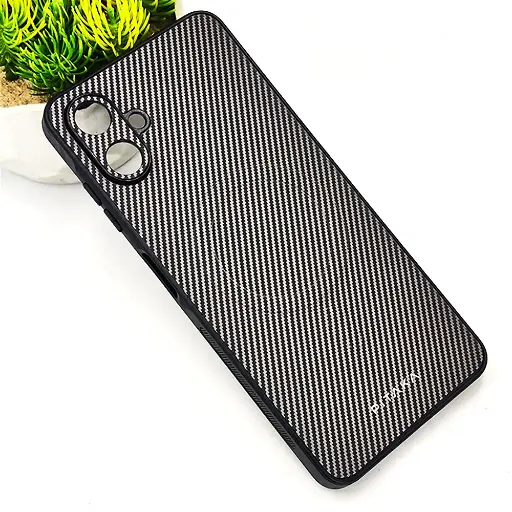 [PO4BSA06-13-35] Samsung Galaxy A06 Carbon Fiber With Wireless Magsafe Back Case (Titanium)