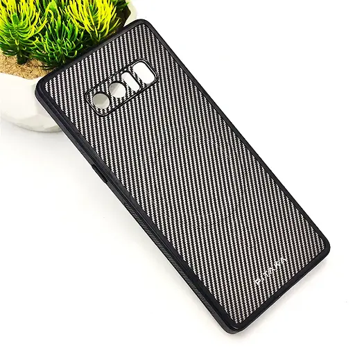 [PO4BSNOT8-13-35] Samsung Galaxy Note 8 PITAKA Carbon Fiber With Wireless Magsafe Back Case (Titanium)