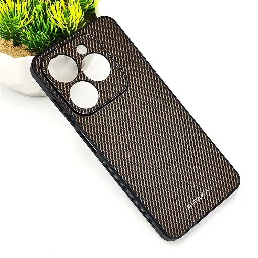 [PO4BISMRT8-13-34] Infinix Hot 40i|Smart 8|Smart 8 Pro |Tecno Pop 8|Spark 20C|Spark 20 PITAKA Carbon Fiber With Wireless Magsafe Back Case (Dark Brown)