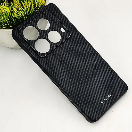 [PO4BINOT40-13-9] Infinix Note 40 4G PITAKA Carbon Fiber With Wireless Magsafe Back Case (Gray)