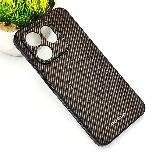 [PO4BIHOT50i-13-34] Infinix HOT 50i|Smart 9|Smart 9 HD PITAKA Carbon Fiber With Wireless Magsafe Back Case (Dark Brown)