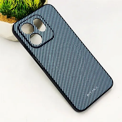 [PO4BIHOT50i-13-16] Infinix Hot 50i|Smart 9|Smart 9 HD PITAKA Carbon Fiber With Wireless Magsafe Back Case (Sky Blue)
