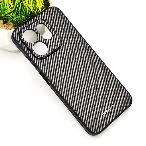 [PO4BIHOT50i-13-35] Infinix Hot 50i|Smart 9|Smart 9 HD PITAKA Carbon Fiber With Wireless Magsafe Back Case (Titanium)