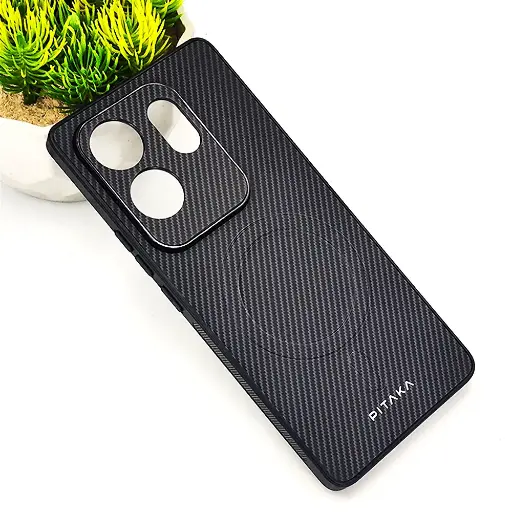 [PO4BIZRO30-13-9] Infinix Zero 30 4G PITAKA Carbon Fiber With Wireless Magsafe Back Case (Gray)